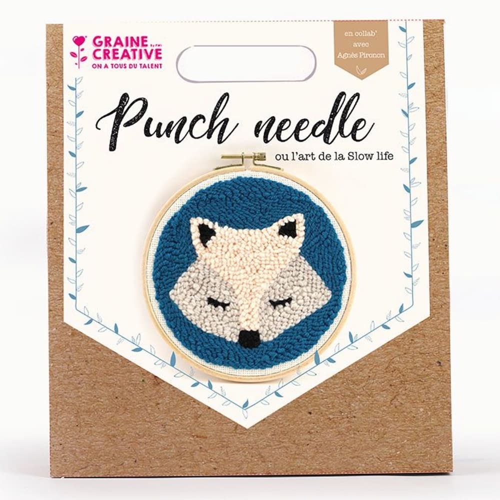 Punch needle Kit Renard Ø 20 cm - Graine Créative
